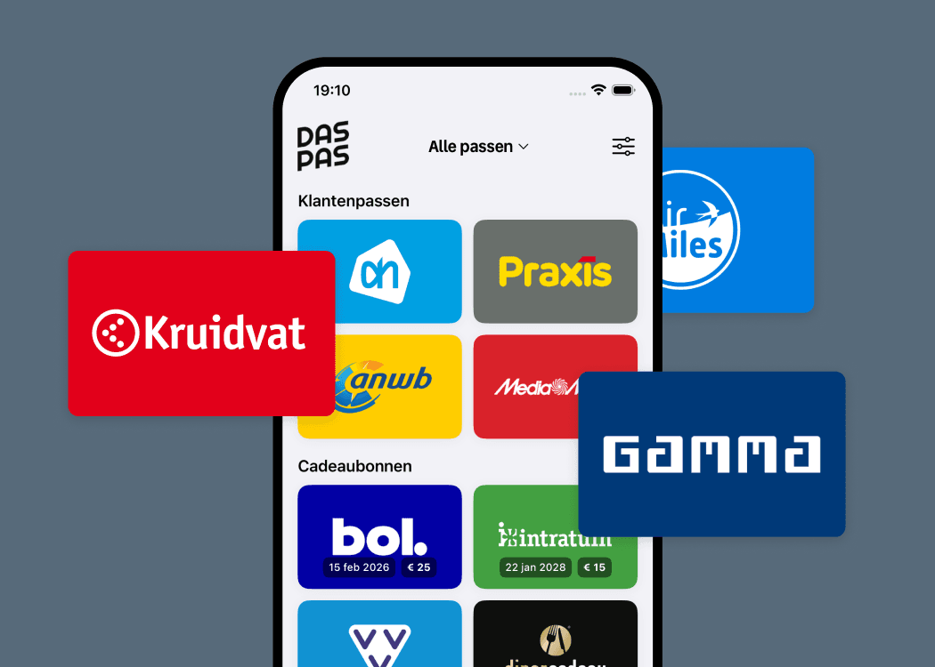 Alle cadeaubonnen en pasjes op één plek